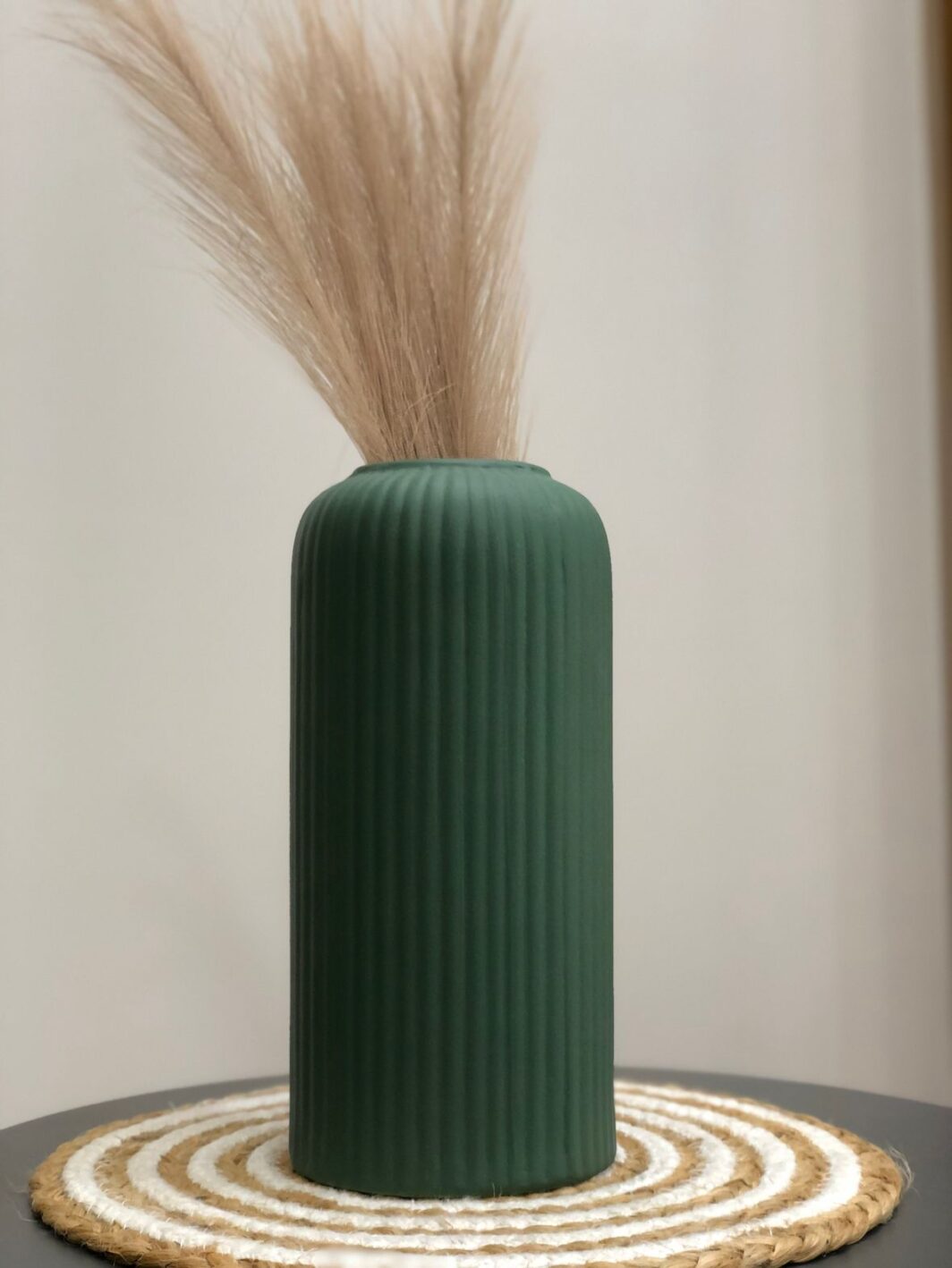 Ribbed Matte Ceramic Flower Vase Medium - Image 2
