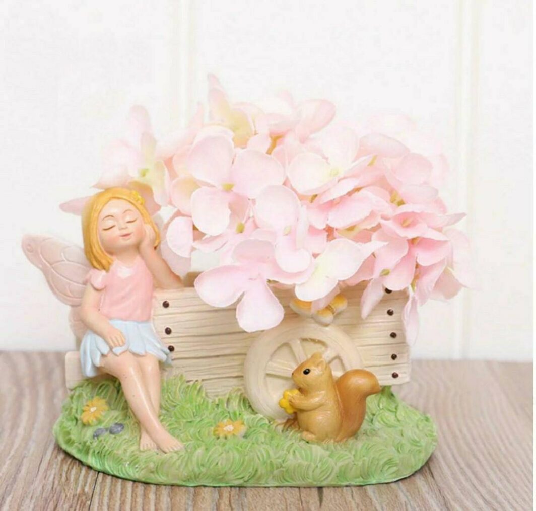 Angelic Cart Harmony Resin Flower Pot